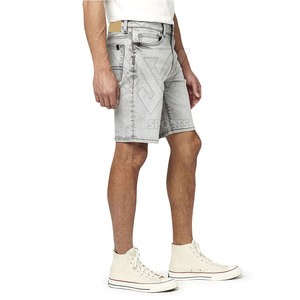 Meilleures ventes Short en jean taille moyenne pour hommes Vêtements d'entraînement en coton de haute qualité Usage décontracté Motif solide Offre Spéciale - Product Image 2
