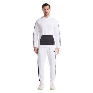 80% Cotton 20% <b>Polyester</b> Slim Fit <b>Joggers</b> Premium Windbreaker Training Wear with Kangaroo Pocket & Side Stripes Contrast Suits - Product Image 5