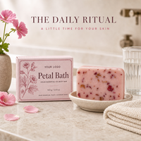 Savon solide pour le corps à la rose et au géranium, marque privée, 100g |   Pour un nettoyage corporel quotidien doux et floral |   Formule personnalisée en gros pour OEM