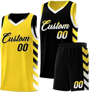 Conjunto de Baloncesto Reversible, Pantalones Cortos de Malla de Doble Capa, 100% Poliéster, Antibacteriano, Secado Rápido, Ligero, Transpirable, Uniforme - Product Image 1