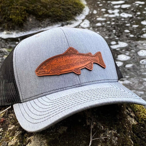 Haute qualité 6 panneaux structuré maille chapeau personnalisé en cuir Logo blanc Snapback casquette pour la pêche en plein air activités Richard 112 casquette - Product Image 3