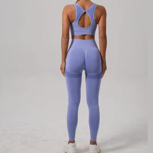 Ensemble de yoga solide de grande taille pour femmes de qualité supérieure très vendu séchage rapide respirant Service OEM ensemble de yoga 2 pièces personnalisé - Product Image 2