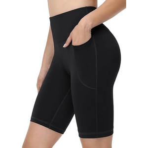 Shorts de sport pour hommes en gros, taille haute, design simple, compression estivale, antibactérien, élasthanne/nylon, taille élastique, noir, en vrac - Product Image 1