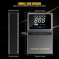 Démarreur de batterie multifonction 4000A 24000mAh avec lumière LED, compresseur d'air 150PSI et gonfleur de pneus, recharge Type-C