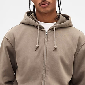 Sudadera Casual para Hombre con Diseño de Color Sólido y Logotipo Personalizado, Mangas Largas, Costuras de Alta Calidad, Cierre de Cremallera y Capucha - Product Image 2