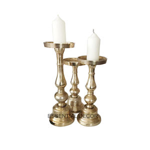 Bougeoir à bougie plaqué argent pour la maison Bougeoir fait main en aluminium de haute qualité pour pièce maîtresse de mariage - Product Image 5