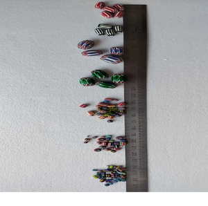 Cuentas de cristal a rayas de chevron hechas a medida, en tamaños surtidos, adecuadas para diseñadores de joyería y Tiendas de Cuentas para reventa - Product Image 6