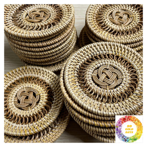 Assiettes de chargeur en rotin naturel rustique napperons décoration de table artisanale parfaite pour les événements à manger et la décoration murale - Product Image 5