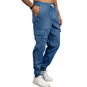 Pantalones de correr para hombre con logotipo personalizado, ropa deportiva de entrenamiento de gimnasio de carga a la moda relajada, 100% poliéster con bolsillos con cordón y pantalones de correr - Product Image 2
