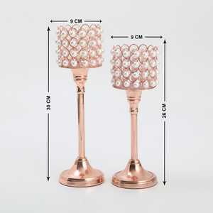 Bougeoir en cristal AK en laiton de nouveau design avec bâton de bougie en cristal fini or rose en aluminium - Product Image 3