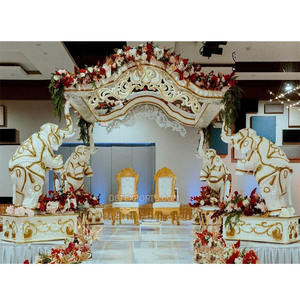 Mandap de elefante de aspecto majestuoso para bodas del Sur, decoración de Mandap de elefante para gran boda, el mejor Mandap de elefante para Bodas de interior - Product Image 1