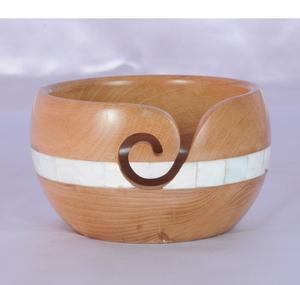 Bol en fil de hêtre vapeur avec nacre incrustée avec aiguille à tricoter gratuite et crochet crochet - Product Image 5