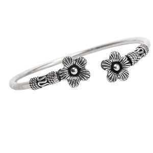 Handmade New Design Contemporary 92.5 Sterling Silver Antique Boho Female Kada Bangle for Women <b>Girls</b> MJPOK025/47359 - Product Image 2