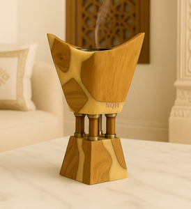 Brûleur à Bakhoor en bois d'acacia premium et résine époxy 2026 |   Diffuseur d'encens d'aromathérapie au design personnalisable artisanal |   Luxe - Product Image 6
