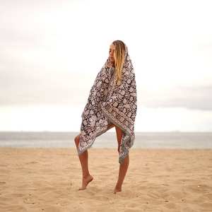 Boho Cotton <b>Sarong</b> Hand Block Printed Beach Wrap Summer Scarf - Product Image 1