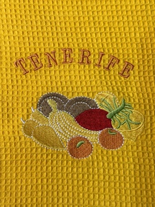 Toalla de cocina bordada tejida de algodón orgánico 100%, suave, duradera, de secado rápido y respetuosa con el medio ambiente, desechable - Product Image 2