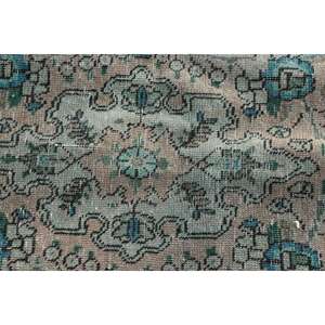 Alfombra Turca de 6.4x9.7 pies, Alfombra Oriental Vintage de Lana Azul Marrón - Product Image 5