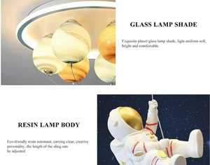 Cartoon Astronaut LED <b>Ceiling</b> Lamp | Space Theme Flush Mount <b>Light</b> for Kids Bedroom or <b>Nursery</b> Cute 3D Astronaut <b>Ceiling</b> <b>Light</b> - Product Image 4