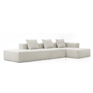 Sofá Moderno para Villa, Sofá Seccional de Tela de Tres Plazas, Sofá Recto Tipo Bloque de Tofu para Sala de Estar y Dormitorio - Product Image 1