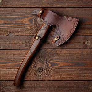 Hacha Tomahawk de Acero de Damasco, Hacha Vikinga Forjada de Alta Calidad con Punta, Mango de Madera de Palisandro, Herramienta Personalizada para Campamento y Caza al Aire Libre - Product Image 3