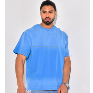 Camiseta de manga corta de algodón pesado lavado con ácido de algodón de alta calidad con logotipo personalizado 2024 para hombres (verificada por PayPal) - Product Image 4