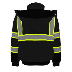 Chaqueta de seguridad con logotipo de tamaño personalizado a precio de fábrica 2025, chaqueta de seguridad Oxford duradera y forro polar cálido, chaqueta de seguridad reflectante alta - Product Image 4