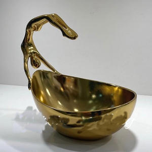 Designer Decorative <b>Bowl</b> Handmade Golden Flower Shape Dry Fruits Chocolate Serving <b>Bowl</b> for Kitchen Used <b>Bowl</b> <b>With</b> <b>Lid</b> - Product Image 4