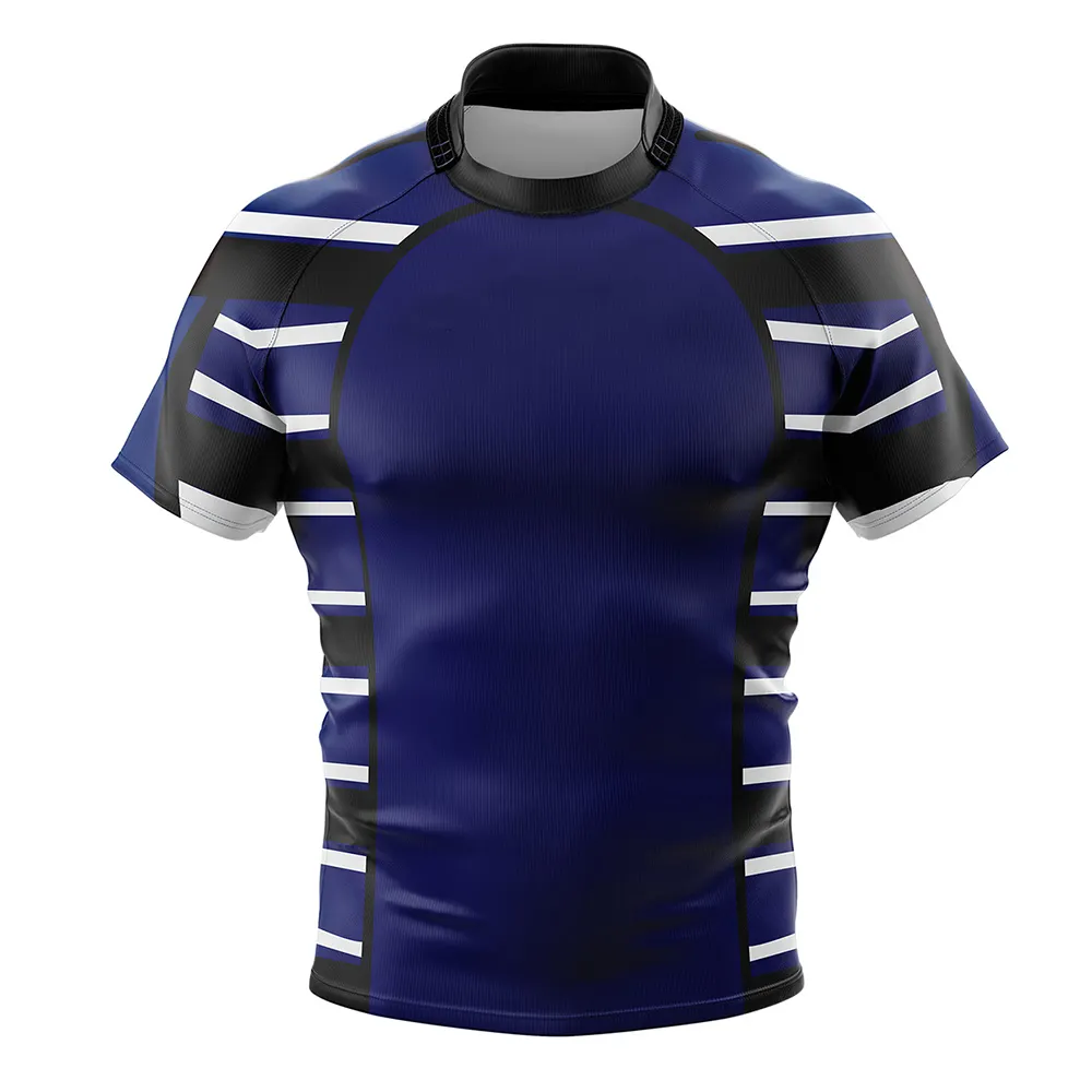 Maglia di Rugby di migliore qualità in poliestere sublimazione durevole manica corta maglia Rugby camicia per la squadra di adulti