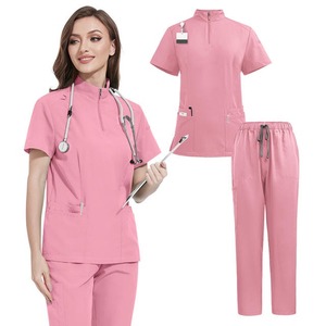 Nuevo diseño de cuello alto con cremallera de secado rápido logotipo personalizado uniformes de Hospital uniformes dentales de enfermera traje de uniforme de mujer conjunto de uniforme - Product Image 6