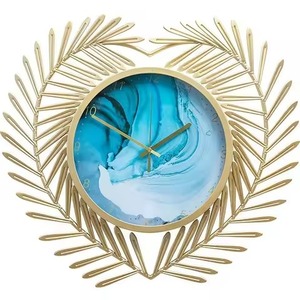 Horloge murale en fer noir mat de taille personnalisée de la meilleure qualité conception de fleurs pour la décoration intérieure utilisation du salon - Product Image 2