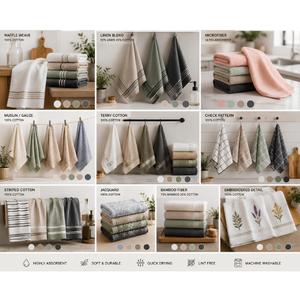 Serviettes de cuisine en coton gaufré 100% doux, très absorbantes, avec boucle de suspension, fabricant direct d'usine en Turquie - Product Image 1