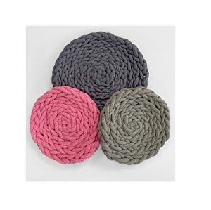 Manteles individuales redondos resistentes al calor con logotipo personalizado para cocina y comedor, manteles individuales con estampado de borlas tejidas de macramé bohemio, manteles individuales antideslizantes - Product Image 5