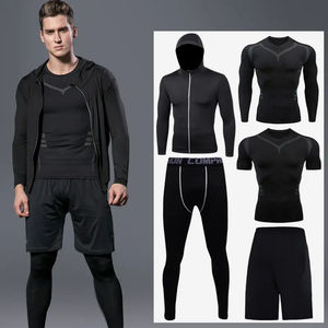 Ropa deportiva para hombre, ropa interior térmica para correr, ropa deportiva de compresión ajustada para entrenamiento, ropa deportiva para hombre, conjunto de cinco piezas para gimnasio personalizado - Product Image 1