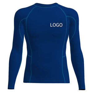 Chemises de compression à séchage rapide en jersey de grande taille avec protection UV pour hommes, logo personnalisé sur le devant, manches longues MMA - Product Image 4