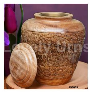 Wooden Urn for Human Ashes Adult Wooden Urn Box for Human Ashes Durable Beautiful Handcrafted Carving Urns With Free <b>Velvet</b> <b>Bag</b> - Product Image 1