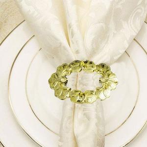 ที่วางผ้าเช็ดปากทรงใบไม้ดีไซน์,อุปกรณ์ตกแต่งโต๊ะงานแต่งงานแหวนผ้าเช็ดปากทำจากโลหะทองโบราณ - Product Image 5