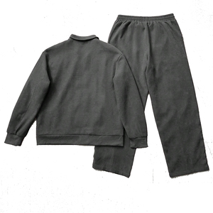 Survêtement d'entraînement d'hiver pour hommes, imprimé uni, séchage rapide, respirant, tissu 100% polyester, léger, design sportif personnalisable - Product Image 2