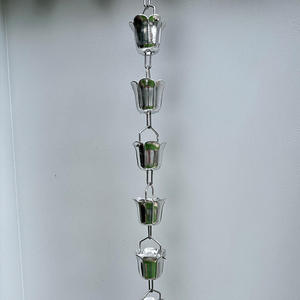 โซ่ระบายน้ำฝนสำหรับรางน้ำบนหลังคา ทนทานต่อสภาพอากาศ ตกแต่งภายนอกอาคารด้วยโลหะ - Product Image 2