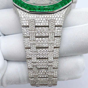 Nueva Llegada Verde Baguette Color VVS Moissanite Mecánico Automático Iced Out Diamond Reloj de Pulsera Hip Hop Moda Mayorista - Product Image 2