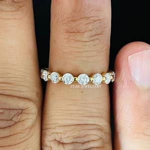 14K Solid Gold Brilliant Cut Lab Grown Diamond Christian Luxury Eternity Wedding <b>Ring</b> - Product Image 3