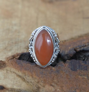 925 Sterling Silver Carnelian Gemstone Ring Jewelry Handmade Silver Boho Style Ring Jewelry For Women Wedding Gift For <b>Wife</b> - Product Image 2