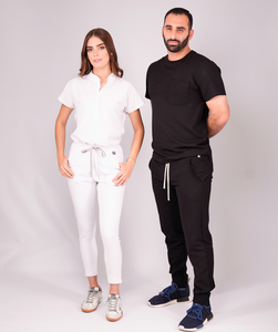 Daily Wear Scrubs Uniforms <b>Sets</b> With Soft Touch Short Sleeve And High Stand Collar For Healthcare Staff - Product Image 3