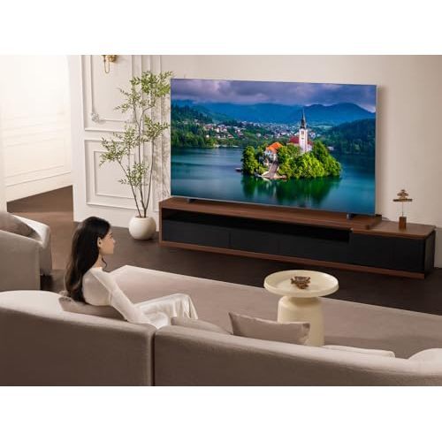 85-Inch Mini LED Smart TV 4K HDR 144Hz 120Hz Refresh Rate Audio QLED Backlight Black Cabinet for Kitchen Use