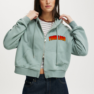 Heavyweight Oversized <b>Drop</b> Shoulder Full Zip Front Custom DTF Printed logo Women's Streetwear Hoodie - Product Image 1