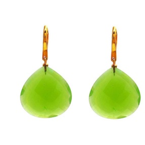 Nouvelle arrivée 925 argent Sterling solide forme de poire boucles d'oreilles goutte naturel mer vert calcédoine pierre précieuse mignon indien lunette réglage - Product Image 1