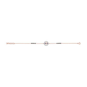 สร้อยข้อมือประดับมุกเคลือบทองคำพร้อมเครื่องรางนาซาร์สำหรับผู้หญิง - Product Image 5