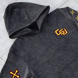 Vente en gros de pulls à capuche brodés personnalisés de haute qualité vêtements de sport à la mode pour hommes manches longues en polaire de coton d'hiver - Product Image 3