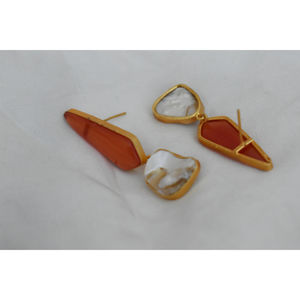 ต่างหูเม็ดกลมชุบทองสำหรับผู้หญิงและหญิง,ต่างหูแป้นกลมทำมือดีไซน์ใหม่ล่าสุดอินเทรนด์ - Product Image 6