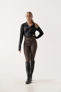 Leggings équestres taille haute pour femmes, Design personnalisé avec Logo, culotte antidérapante en Silicone, Jodhpurs, équitation - Product Image 6