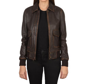 Chaqueta de cuero de PU XL para mujer de calidad superior con diseño personalizable y tela de lona con cuello levantado para temporada al aire libre - Product Image 1